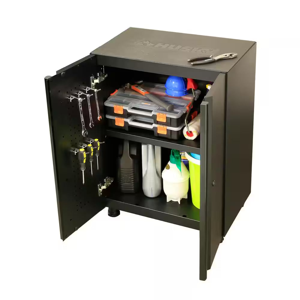 3-Piece Regular Duty Welded Steel Garage Storage System in Black