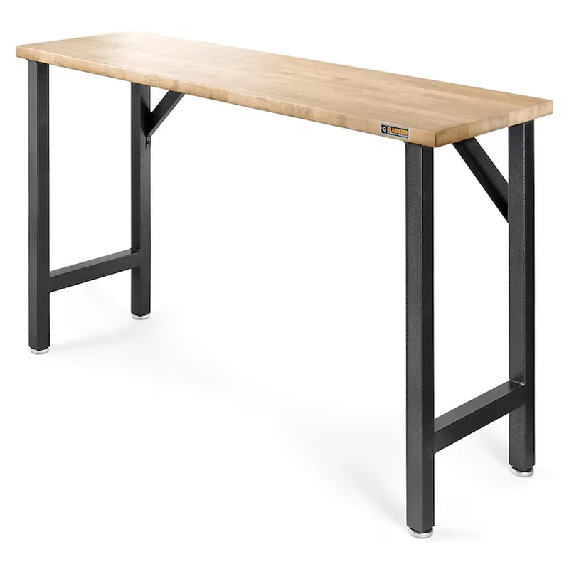 Modular 66.5-In L X 38.75-In H Hammered Granite Hardwood Work Bench