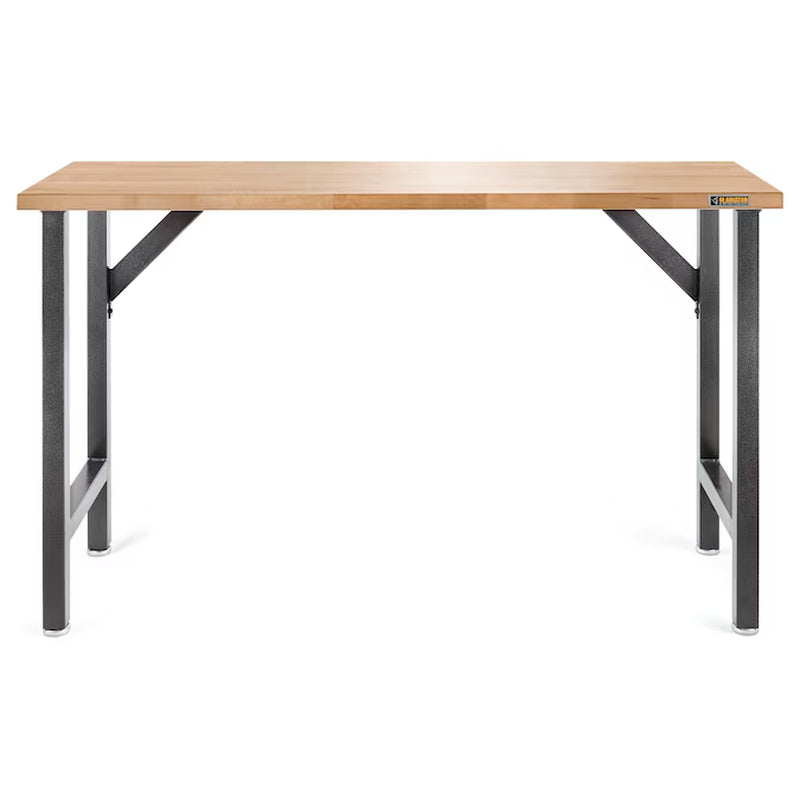 Modular 66.5-In L X 38.75-In H Hammered Granite Hardwood Work Bench