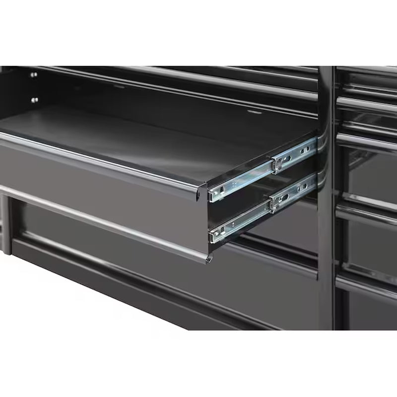 71-In L X 42.7-In H 15 -Drawers Rolling Black Wood Work Bench