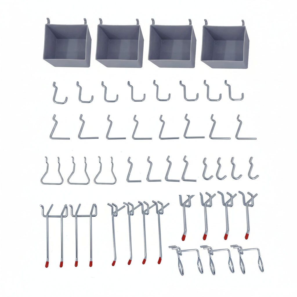 Pegboard Organizer Garage Storage - 48Pcs Pegboard Hooks Set, Pegboard Tool Orga
