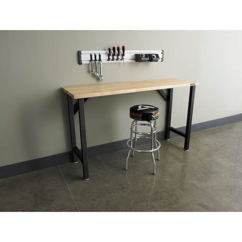 Modular 66.5-In L X 38.75-In H Hammered Granite Hardwood Work Bench