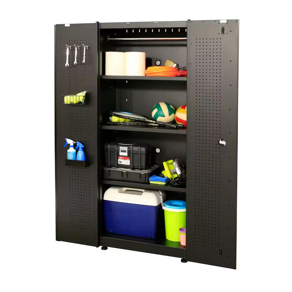 3-Piece Regular Duty Welded Steel Garage Storage System in Black