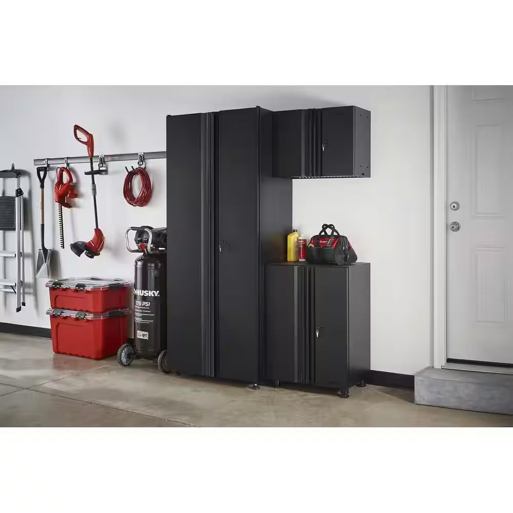 3-Piece Regular Duty Welded Steel Garage Storage System in Black