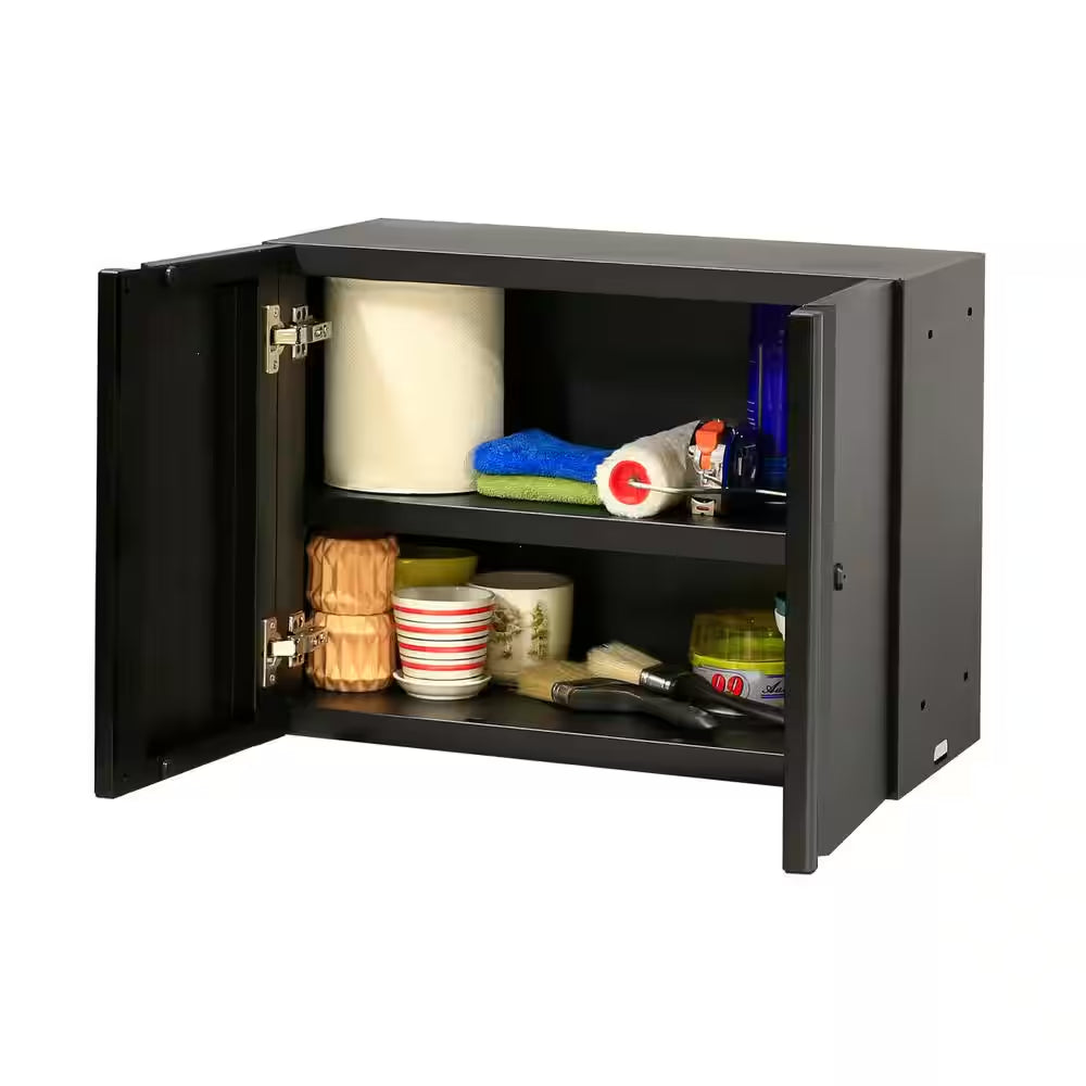 3-Piece Regular Duty Welded Steel Garage Storage System in Black